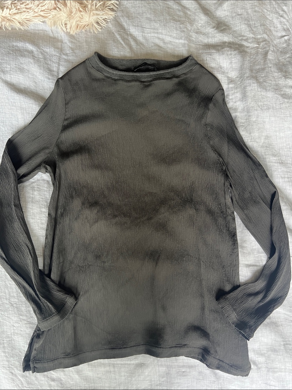 Fabiana Fillipi Women’s Long-Sleeve Ribbed Crew Neck Top - green